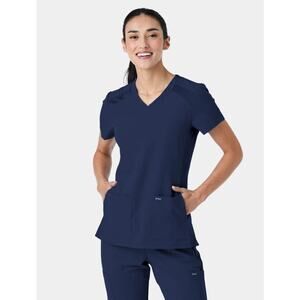 SPIRIT SCRUBS Women's V-Neck Top Size S In Navy